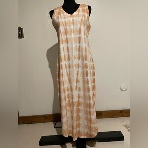 Sonoma white and ApricotTie-Dye Maxi Dress